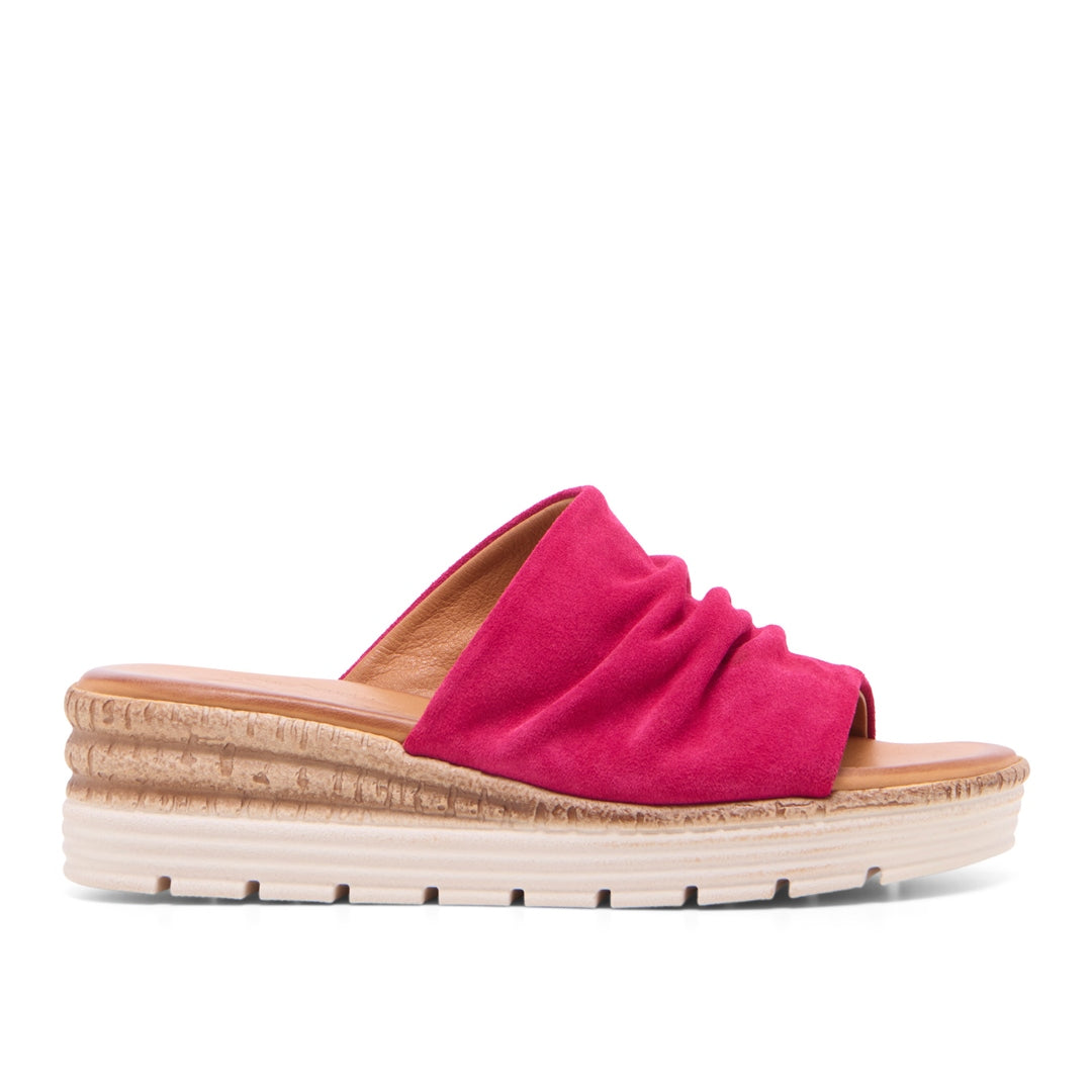 Gorgina Fuchsia Suede Sandals