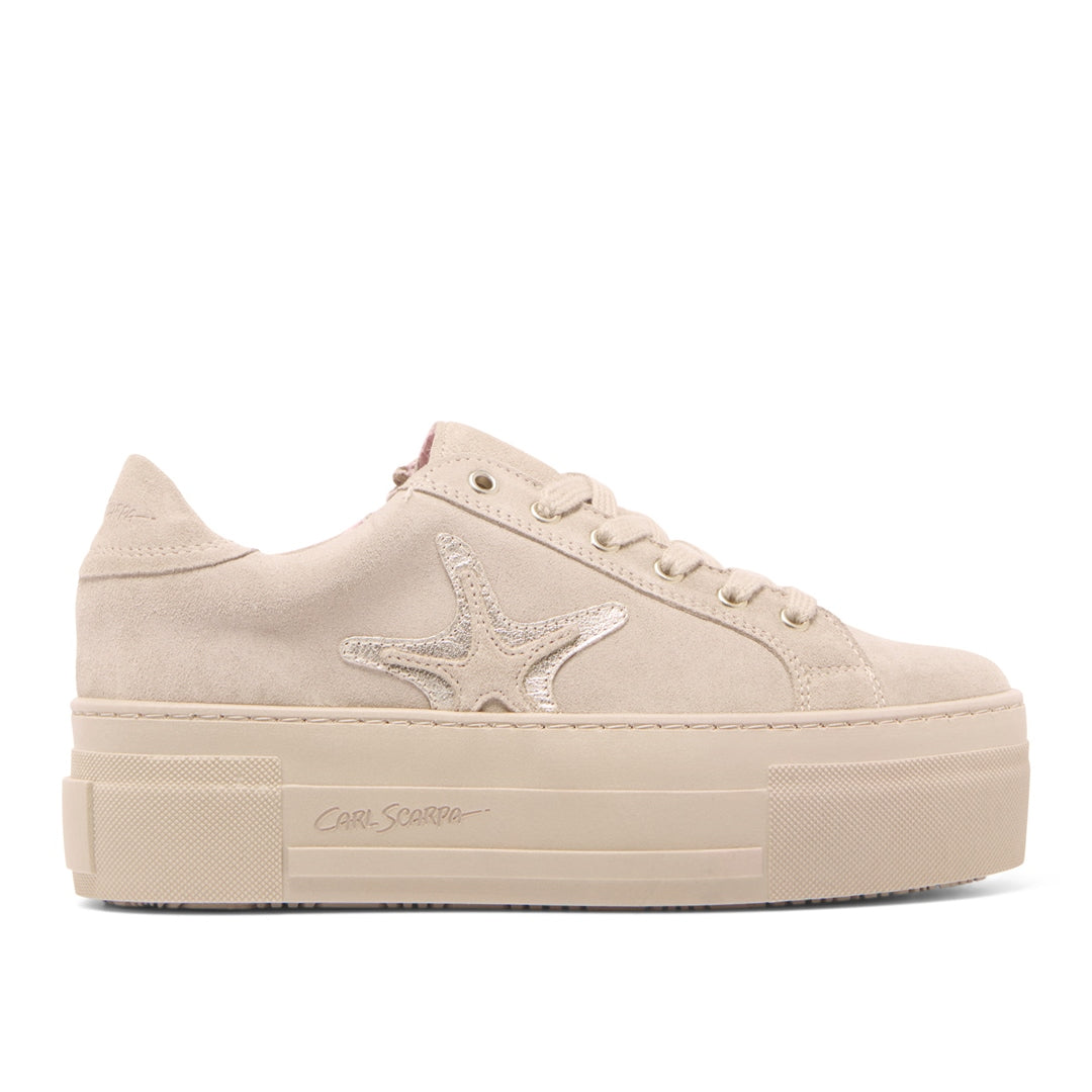 Kautustar Beige/Gold Suede Trainers