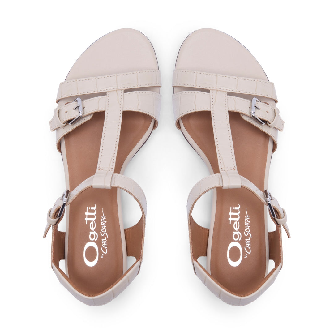 Lorsica Off-White Leather Sandals