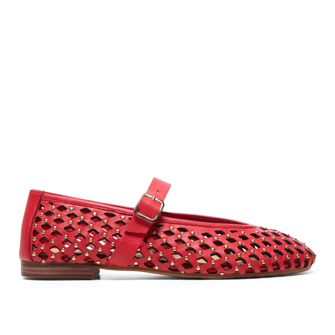 Lousca Red Leather Loafers