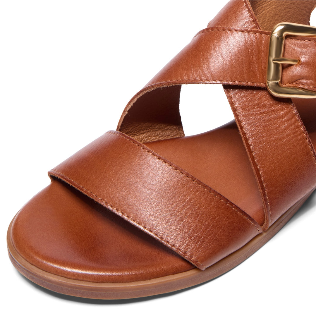 Lunia Tan Leather Sandals