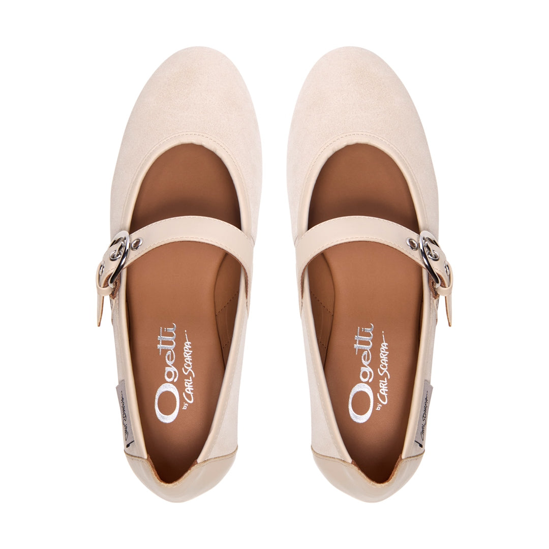Mellina Beige Suede Loafers
