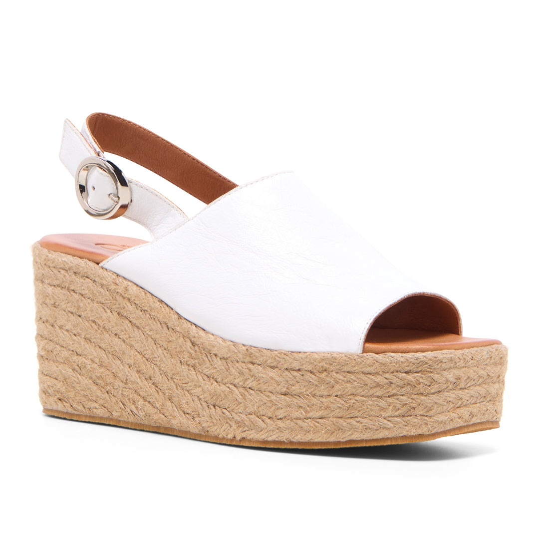 Mirabello White Leather Sandals