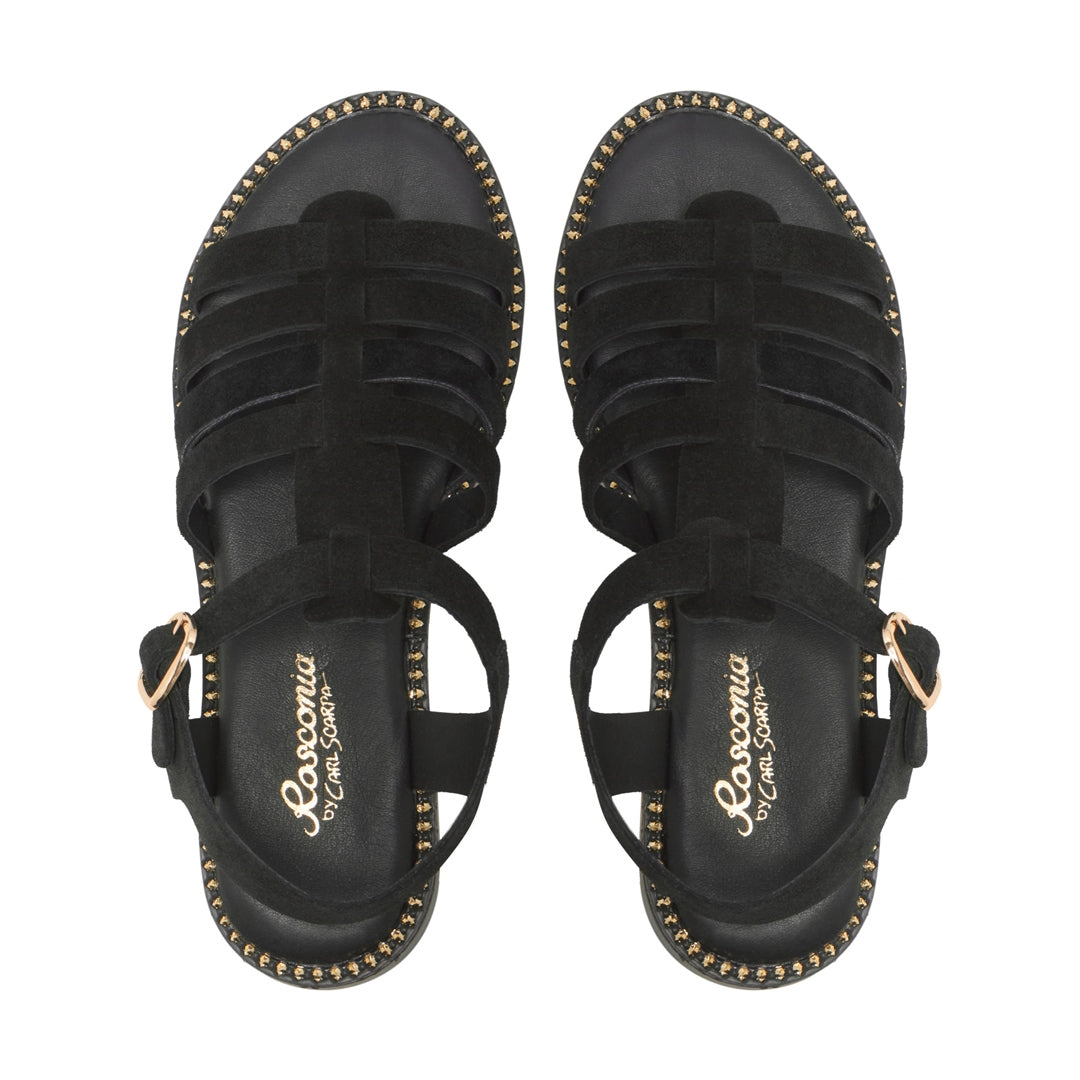 Nicarda Black Suede Sandals