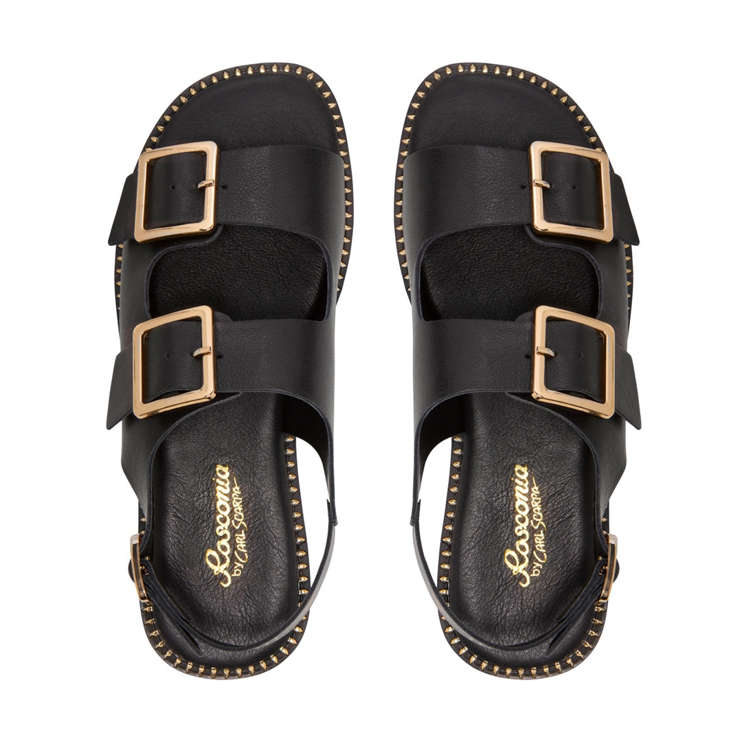 Otarnia Black Suede Sandals