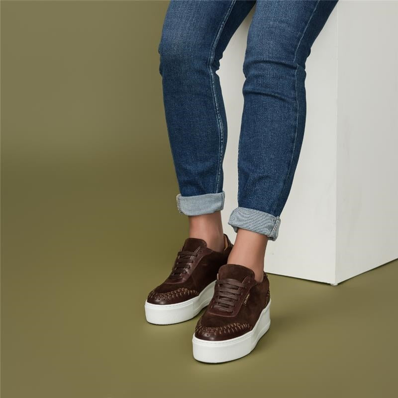 Padova Stitch Brown Suede Trainers