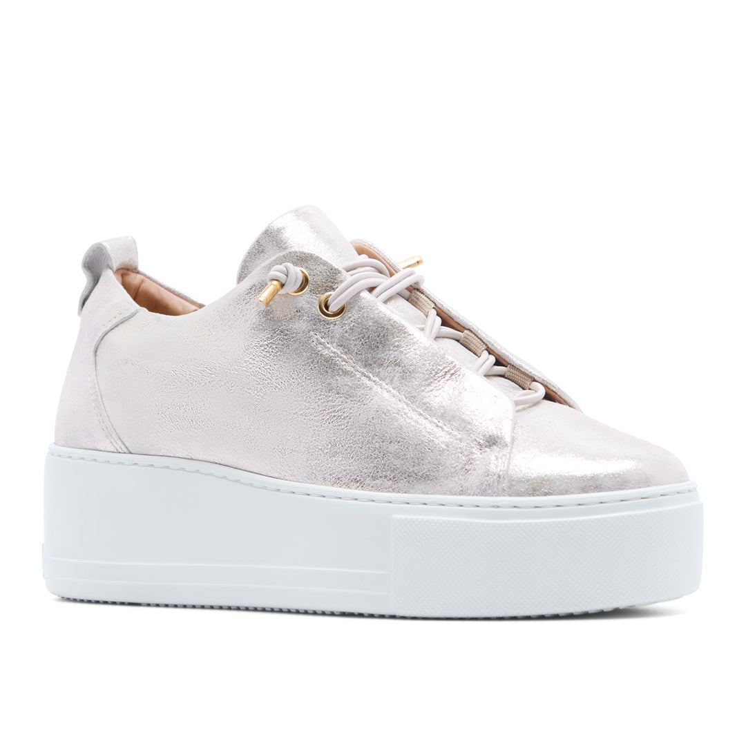 Raya Champagne Leather Trainers