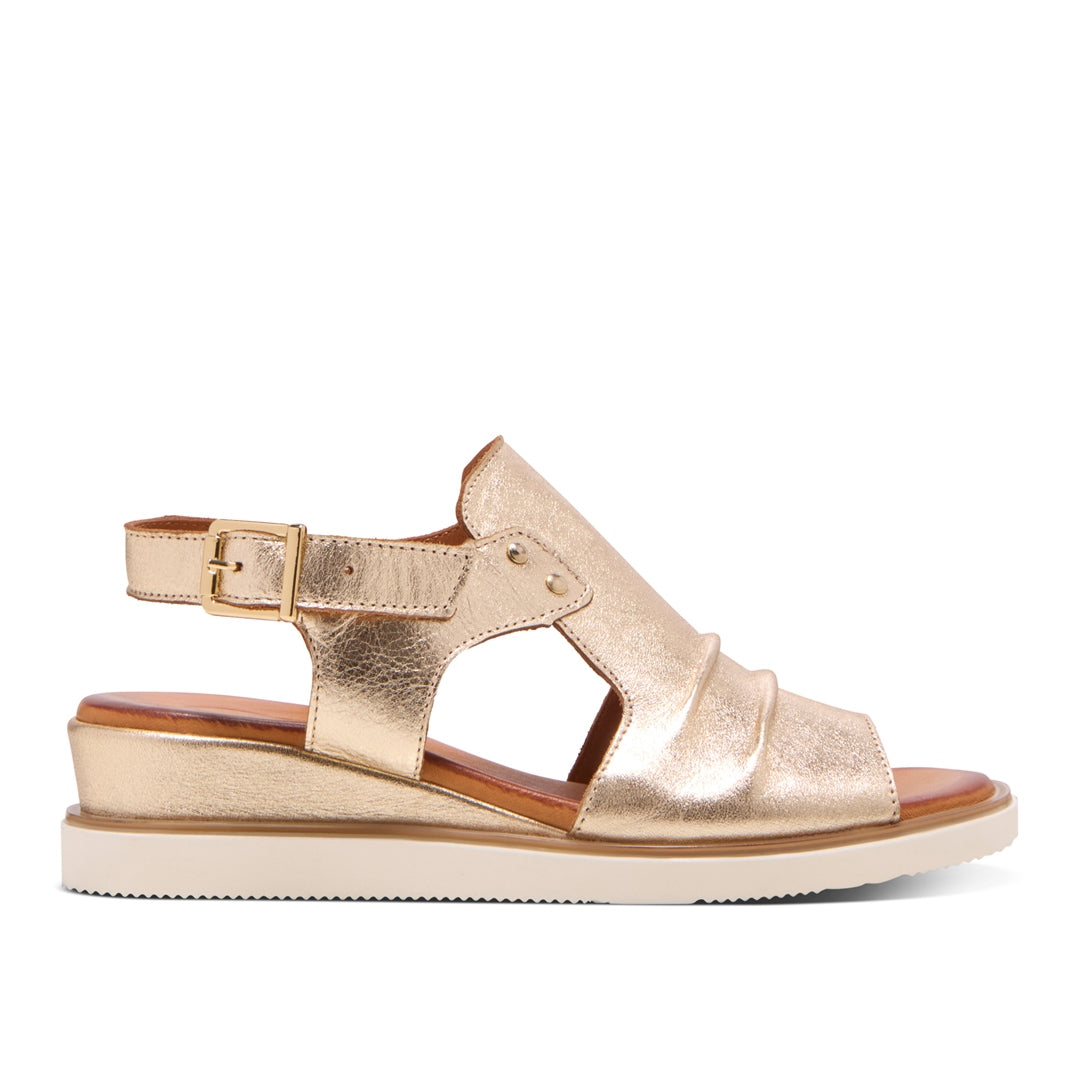 Tessino Gold Leather Sandals
