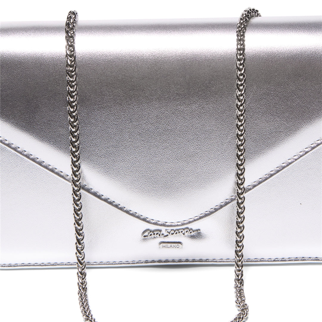 Veloria Silver Clutch Bag