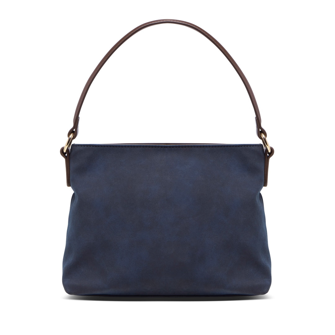 Yasmina Navy Suede Shoulder Bag