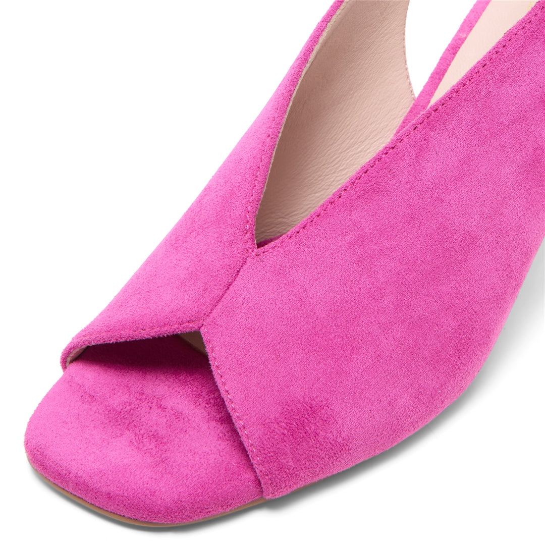 Claresse Fuchsia Suede Block Heel