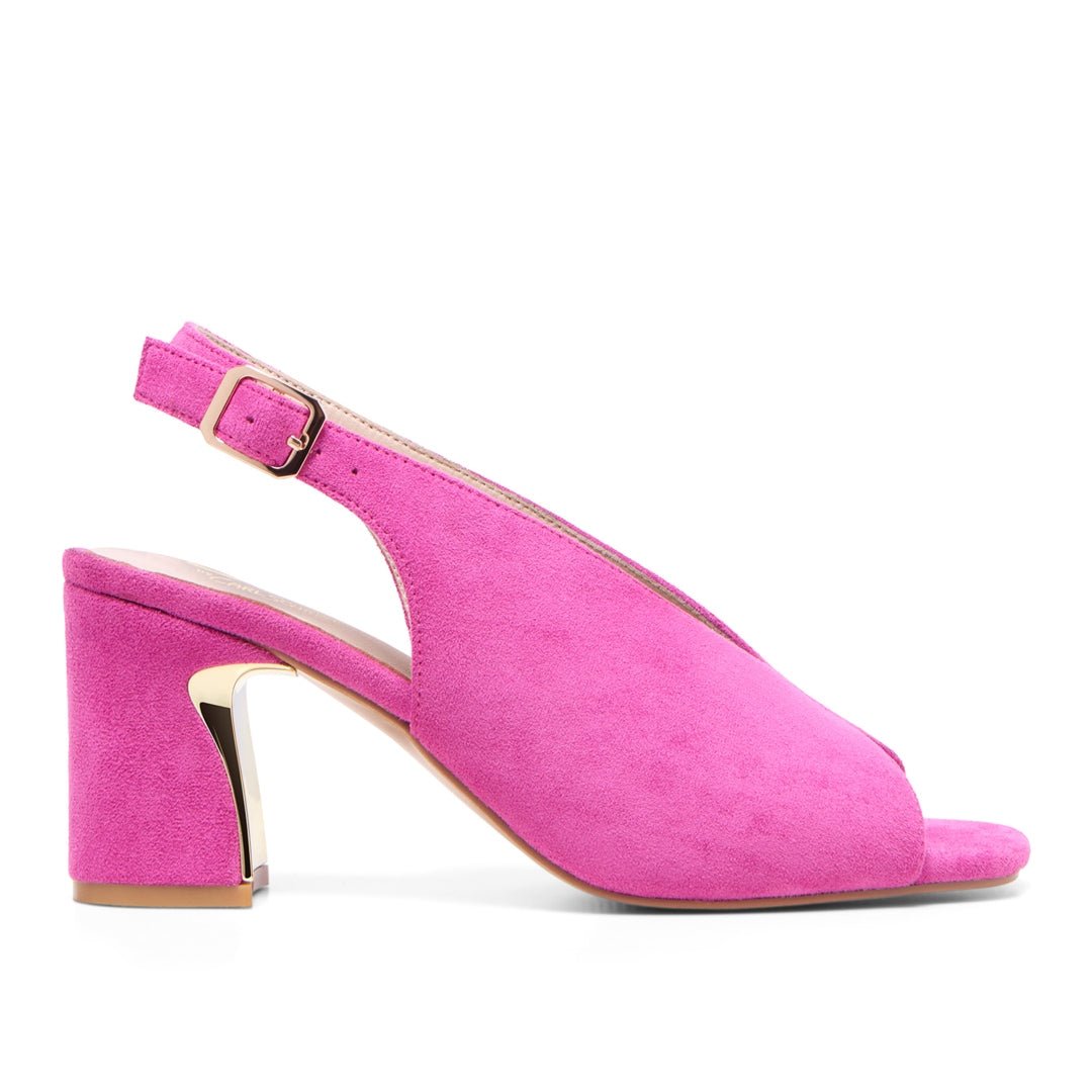 Claresse Fuchsia Suede Block Heel