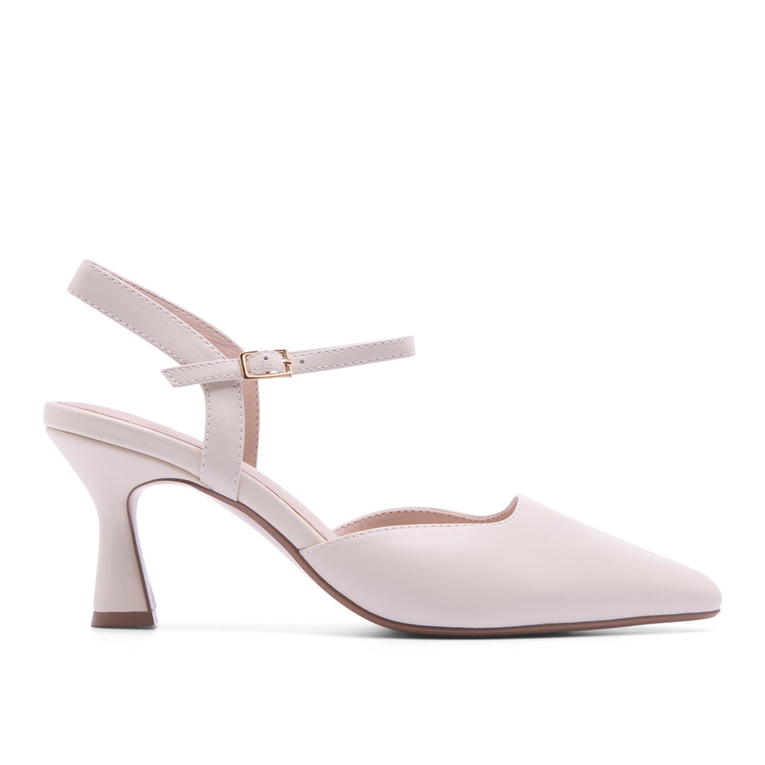 Lupina Off-White Strap Heel