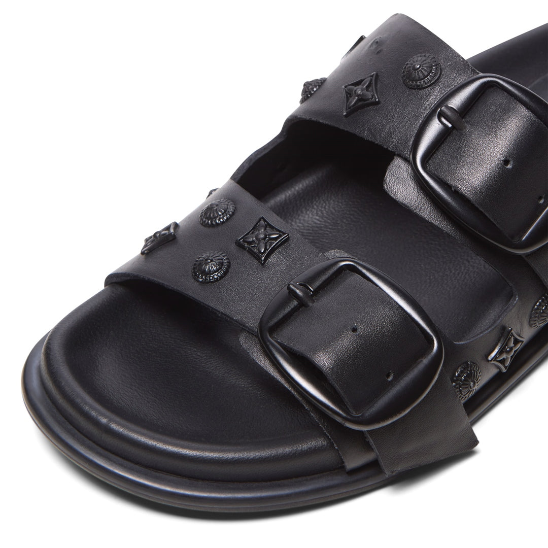 Gimmi Black Leather Mule Sandal