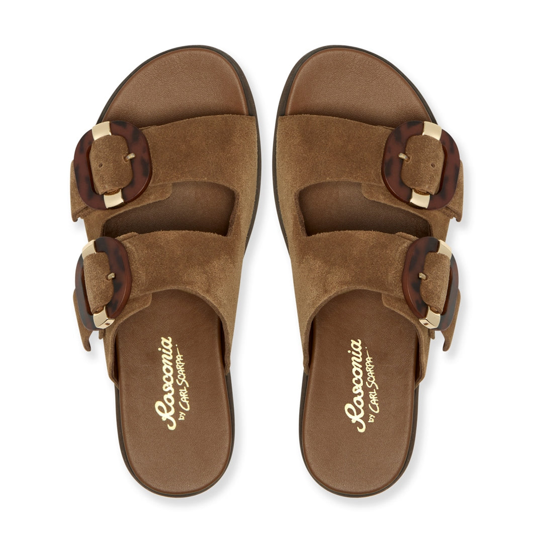 Letta Tan Suede Mule Sandals