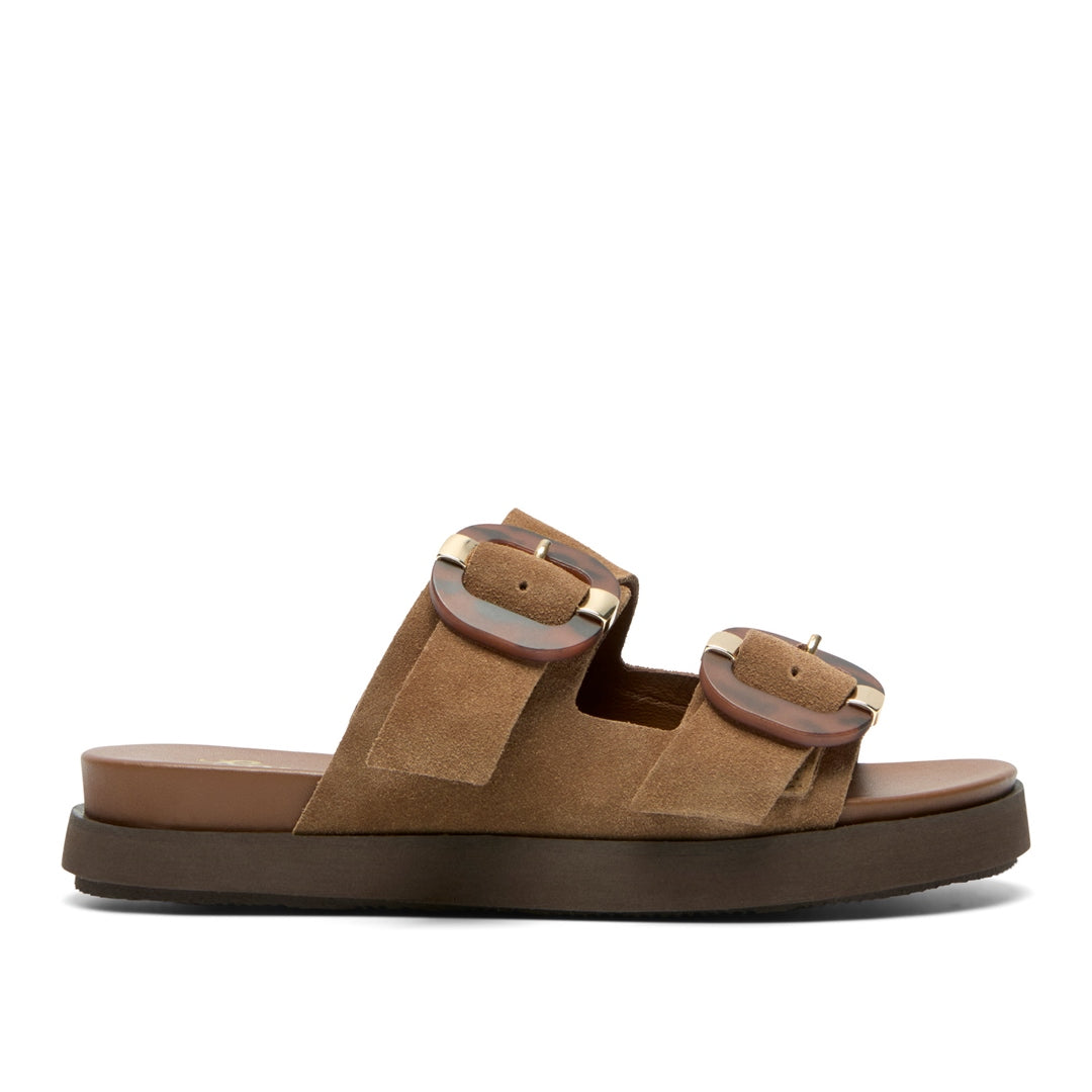 Letta Tan Suede Mule Sandals