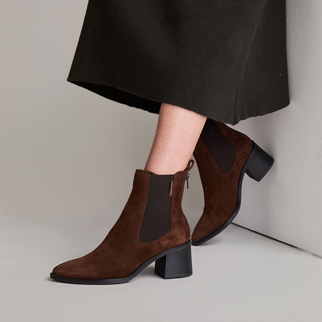 Olmia Brown Suede Ankle Boot