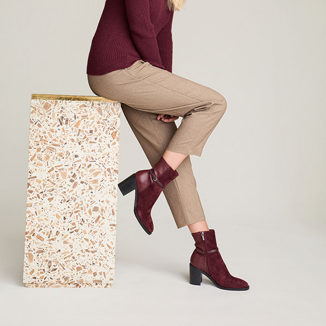 Pradalago Bordo Suede Ankle Boot