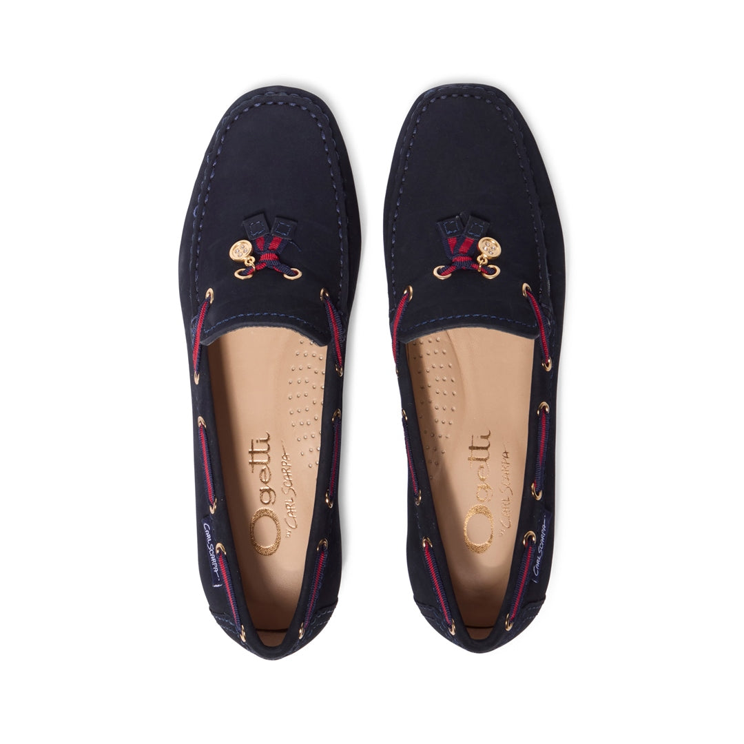 Faris Navy Slip-On Loafers