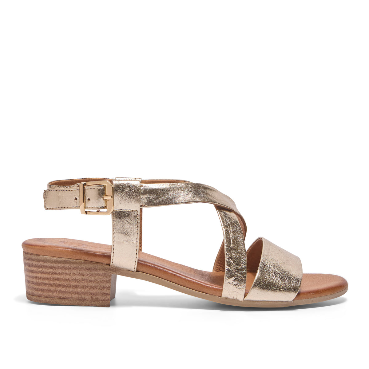 Tianey Gold Strappy Leather Sandals