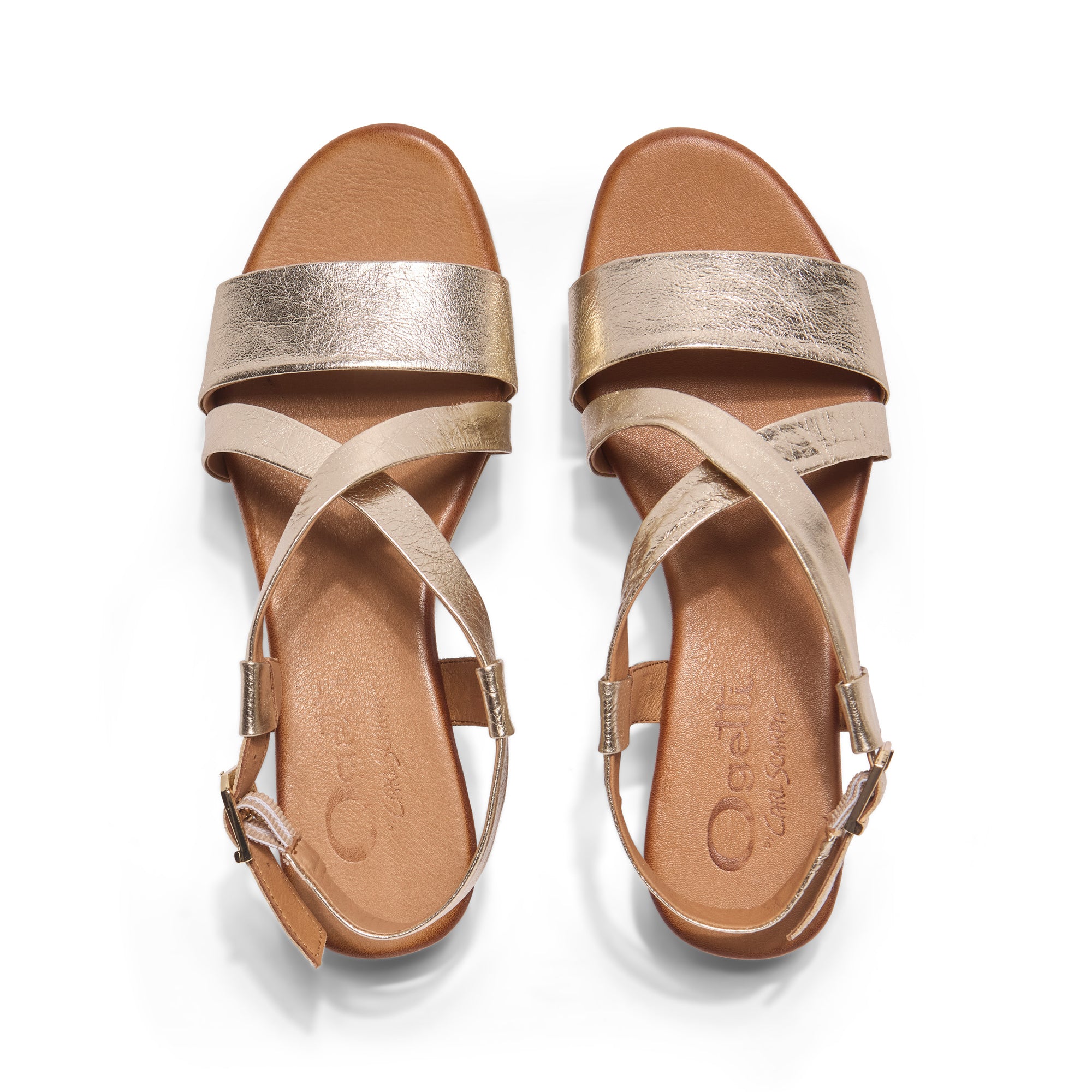 Tianey Gold Leather Strappy Sandals