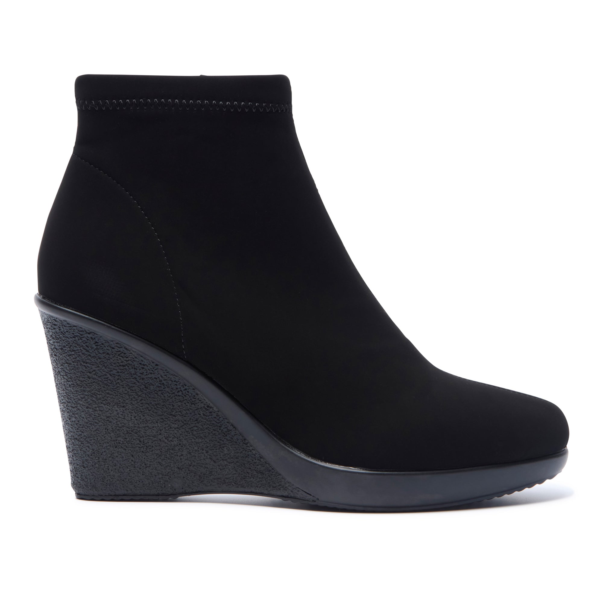 LIVIA BLACK STRETCH ANKLE BOOTS