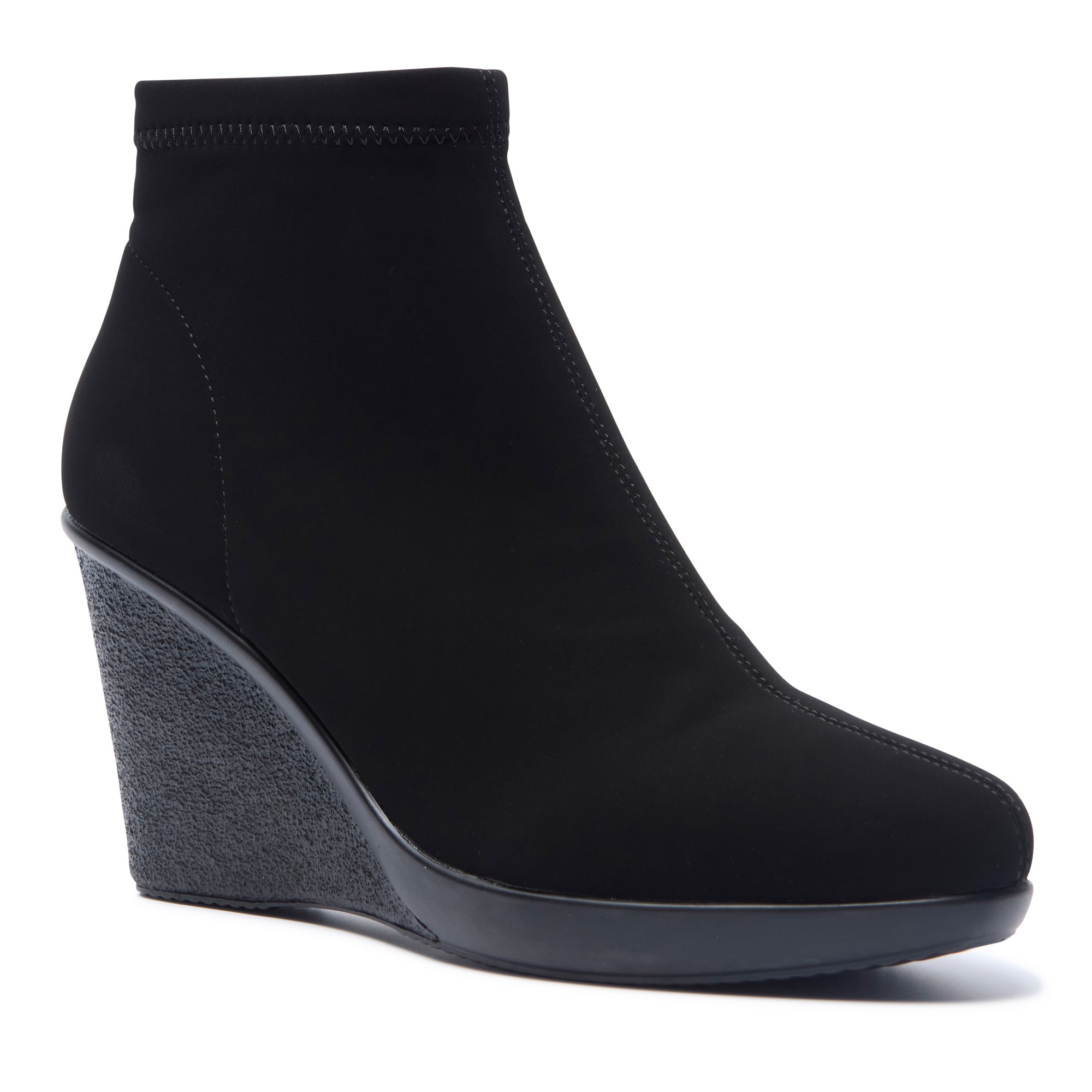 LIVIA BLACK STRETCH ANKLE BOOTS