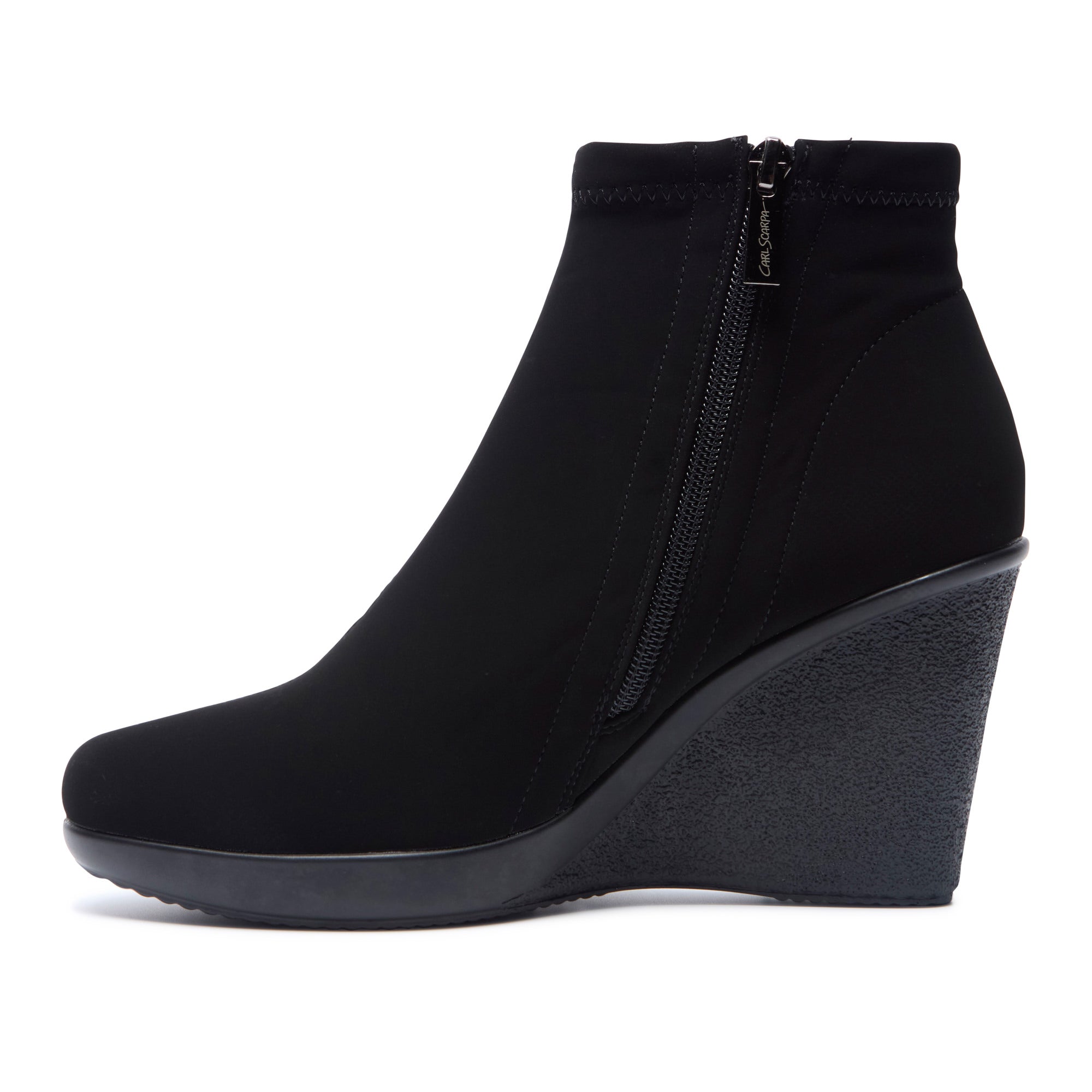LIVIA BLACK STRETCH ANKLE BOOTS