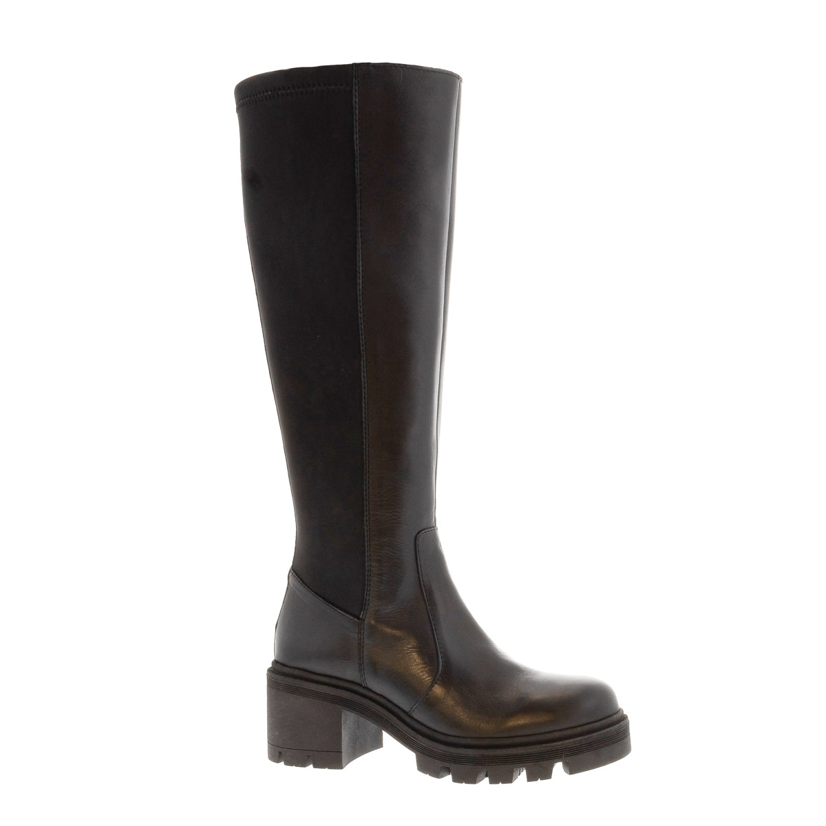 Dodie Black Leather Knee High Boots