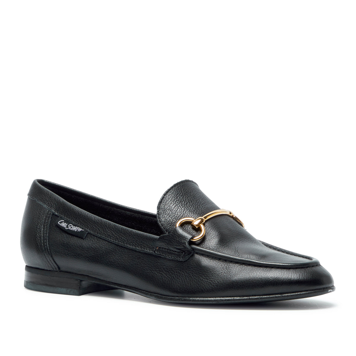 Arlie Black Leather Snaffle Loafers