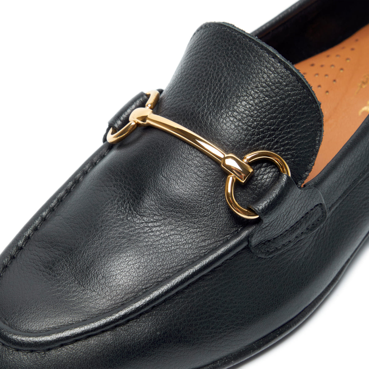 Arlie Black Leather Snaffle Loafers