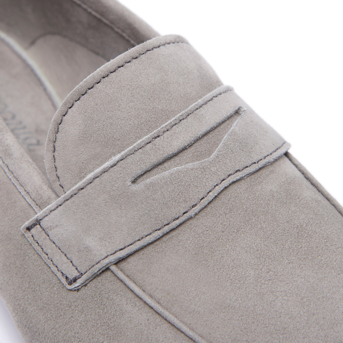 Emarlie Grey Suede Penny Loafers