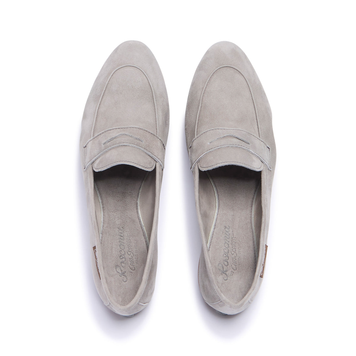Emarlie Grey Suede Penny Loafers