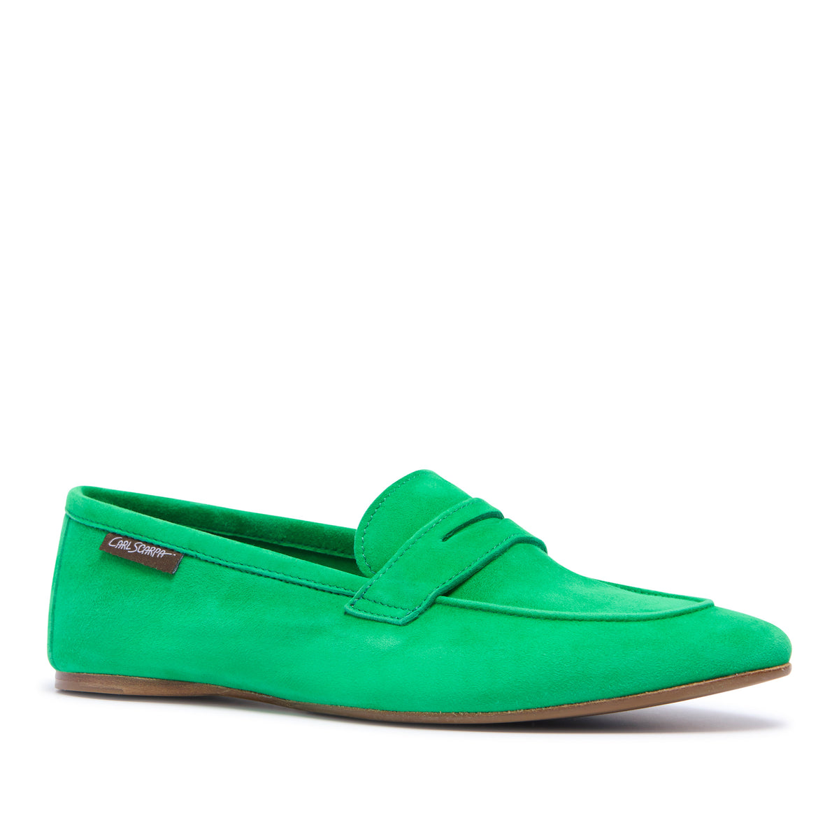 Emarlie Green Suede Penny Loafers