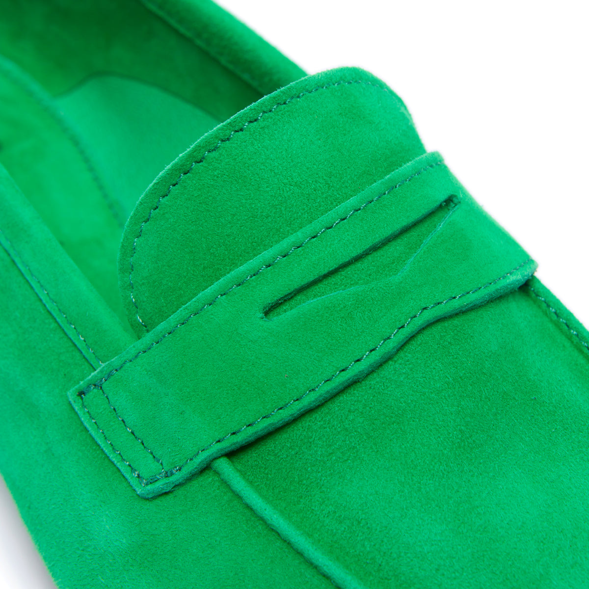 Emarlie Green Suede Penny Loafers