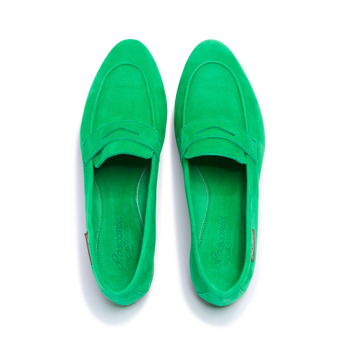 Emarlie Green Suede Penny Loafers