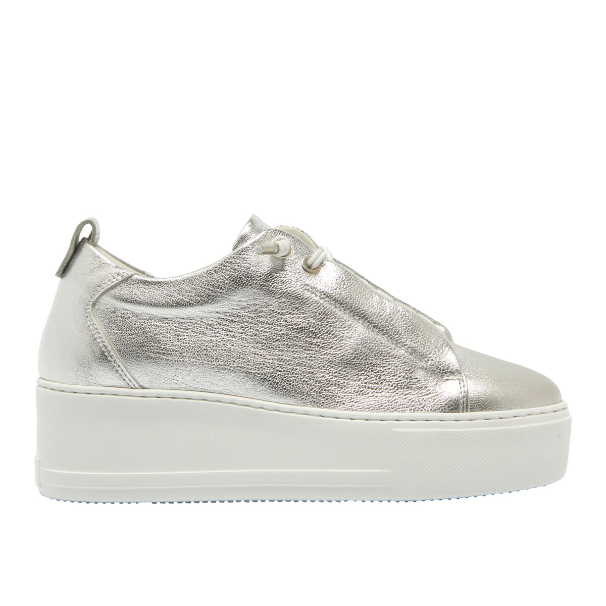 Raya Silver Leather Platform Trainers