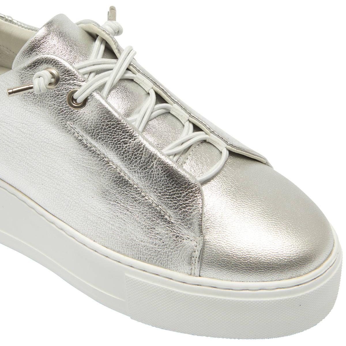 Raya Silver Leather Platform Trainers