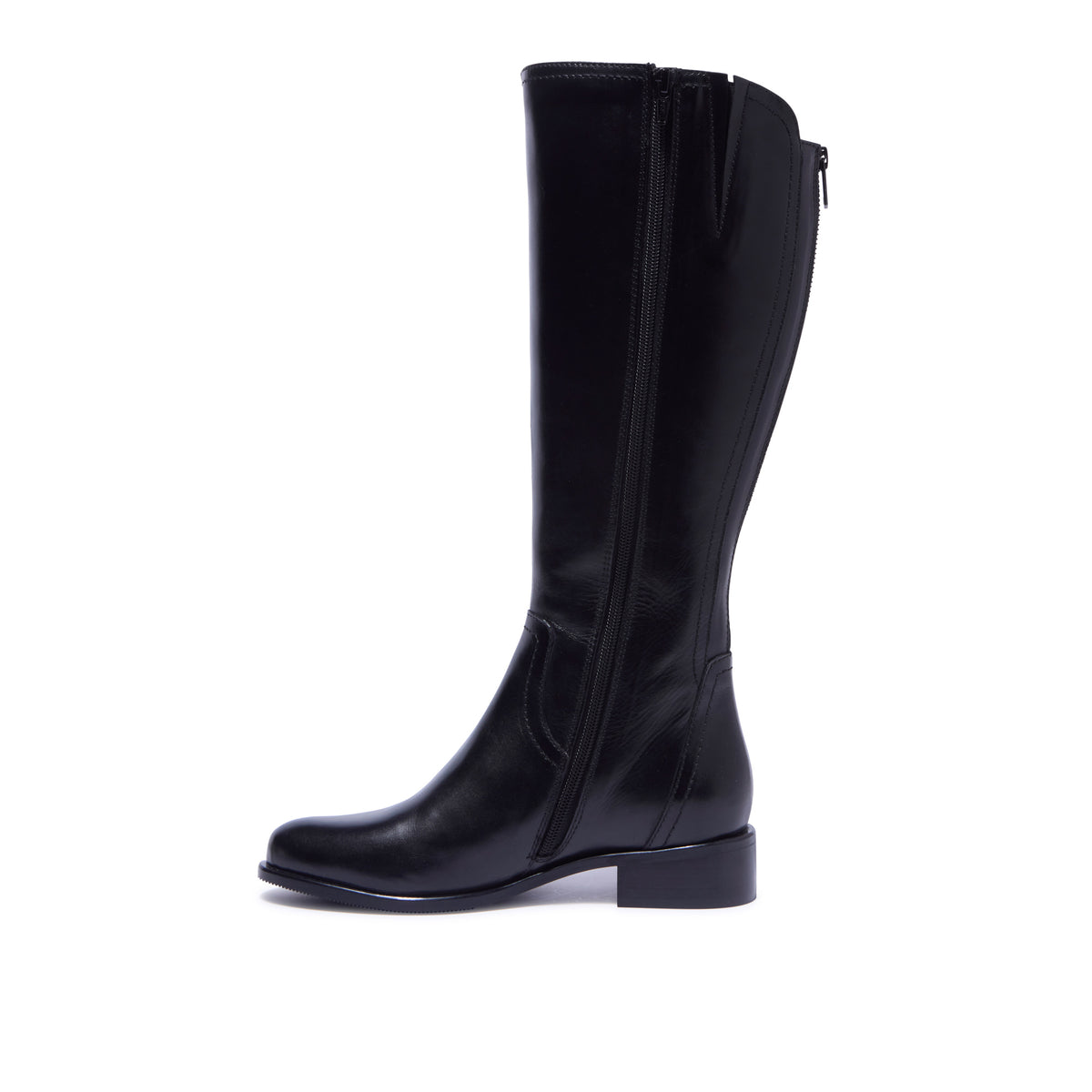 Jolette Black Leather Knee High Boots