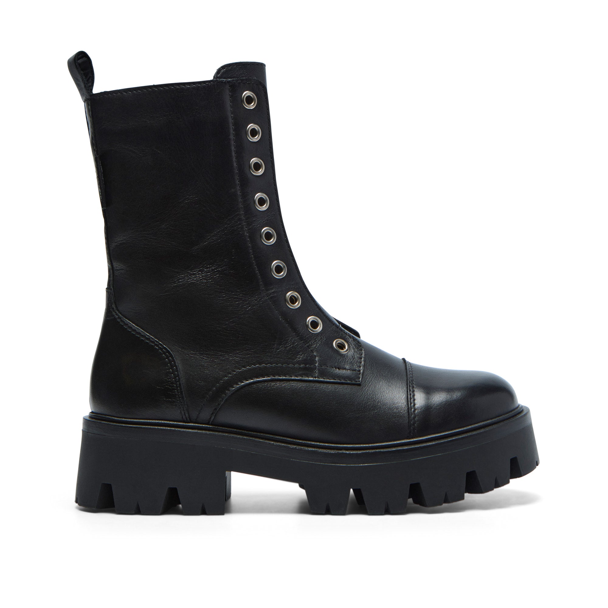 Guilio Black Leather Ankle Boot