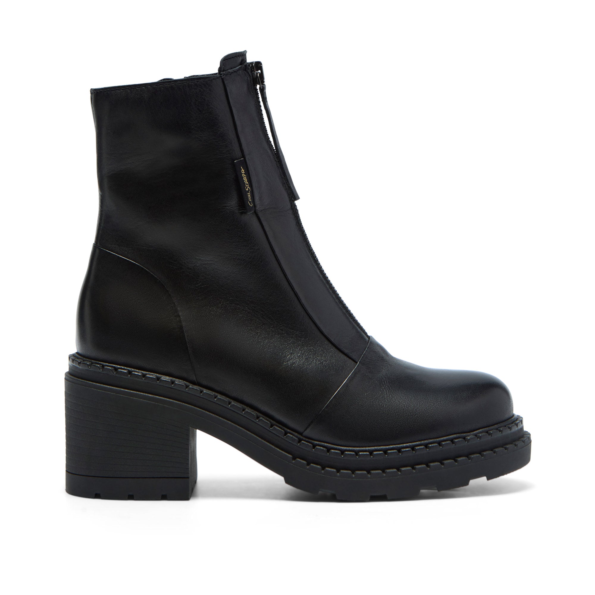 Imario Black Leather Ankle Boot