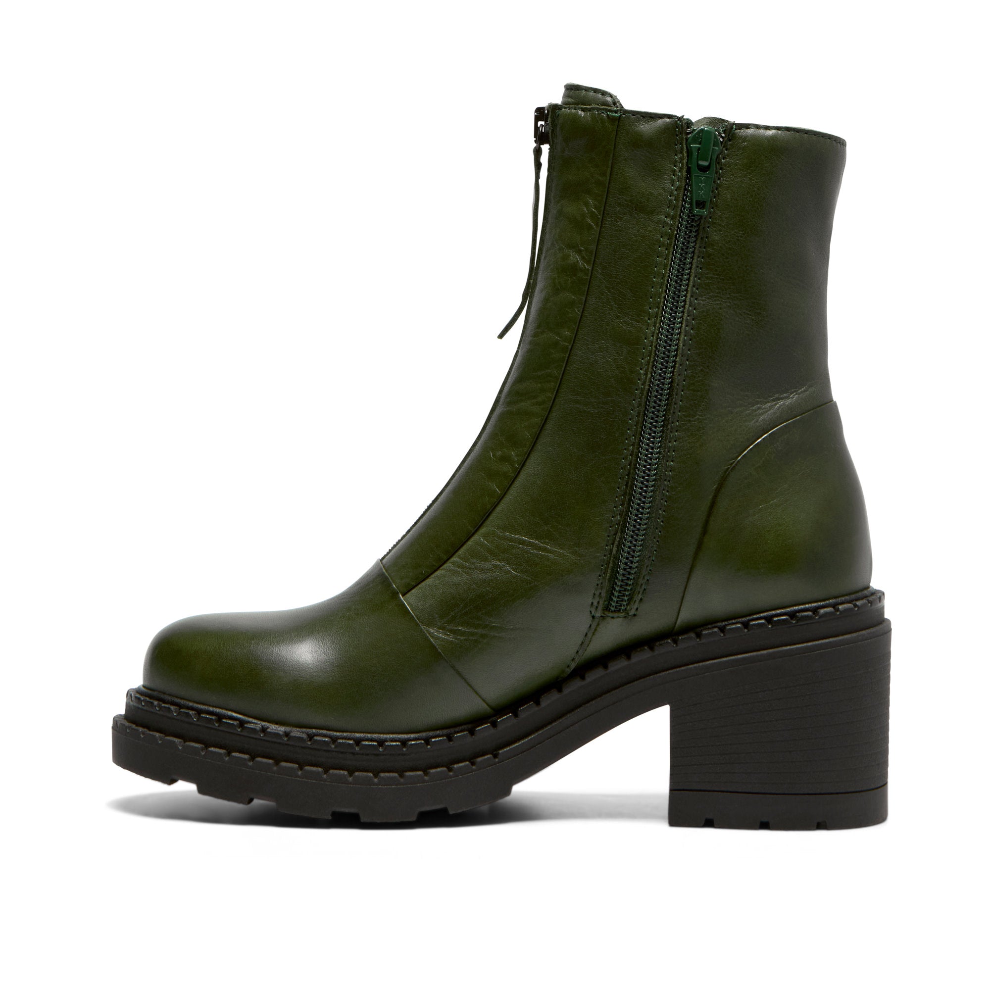 Imario Green Leather Ankle Boot