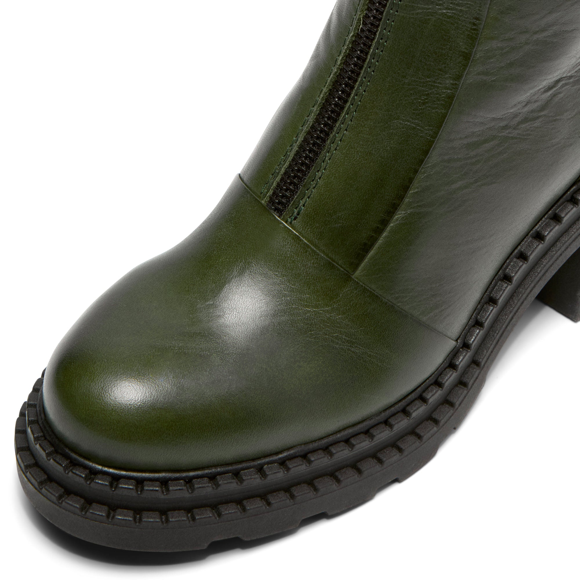 Imario Green Leather Ankle Boot