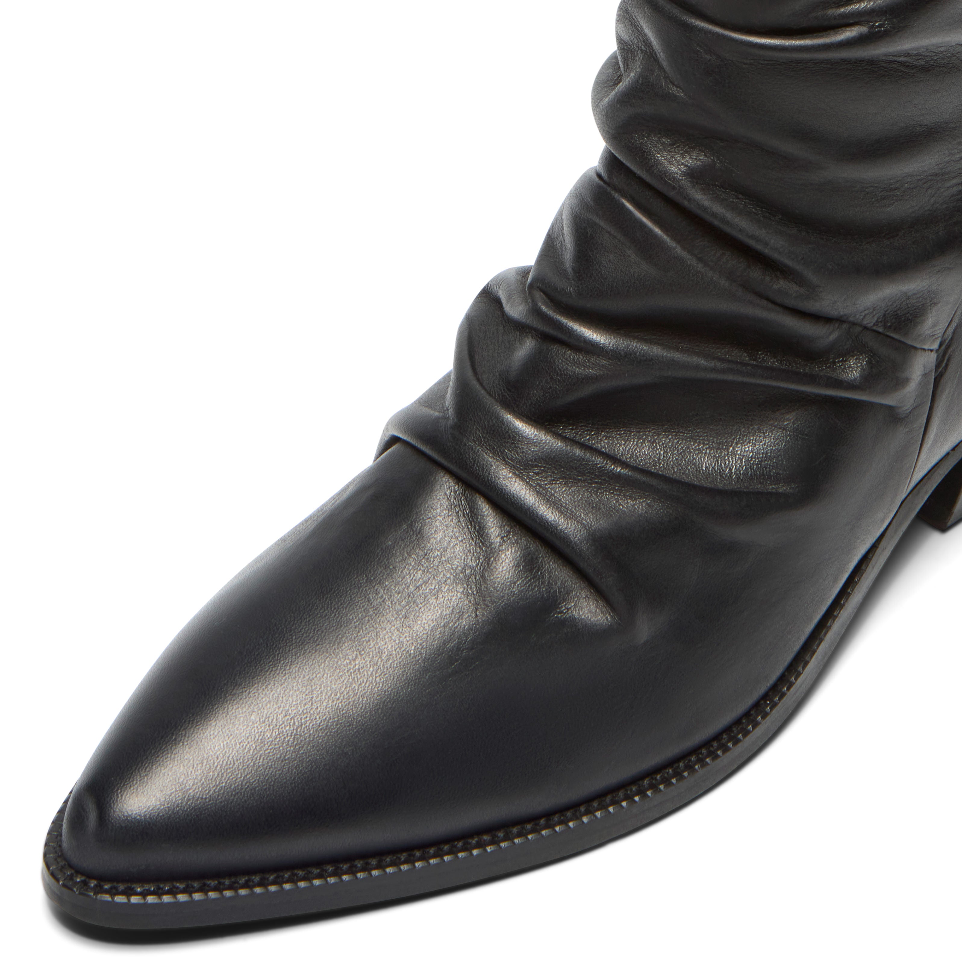 Nerissa Black Leather Ankle Boot