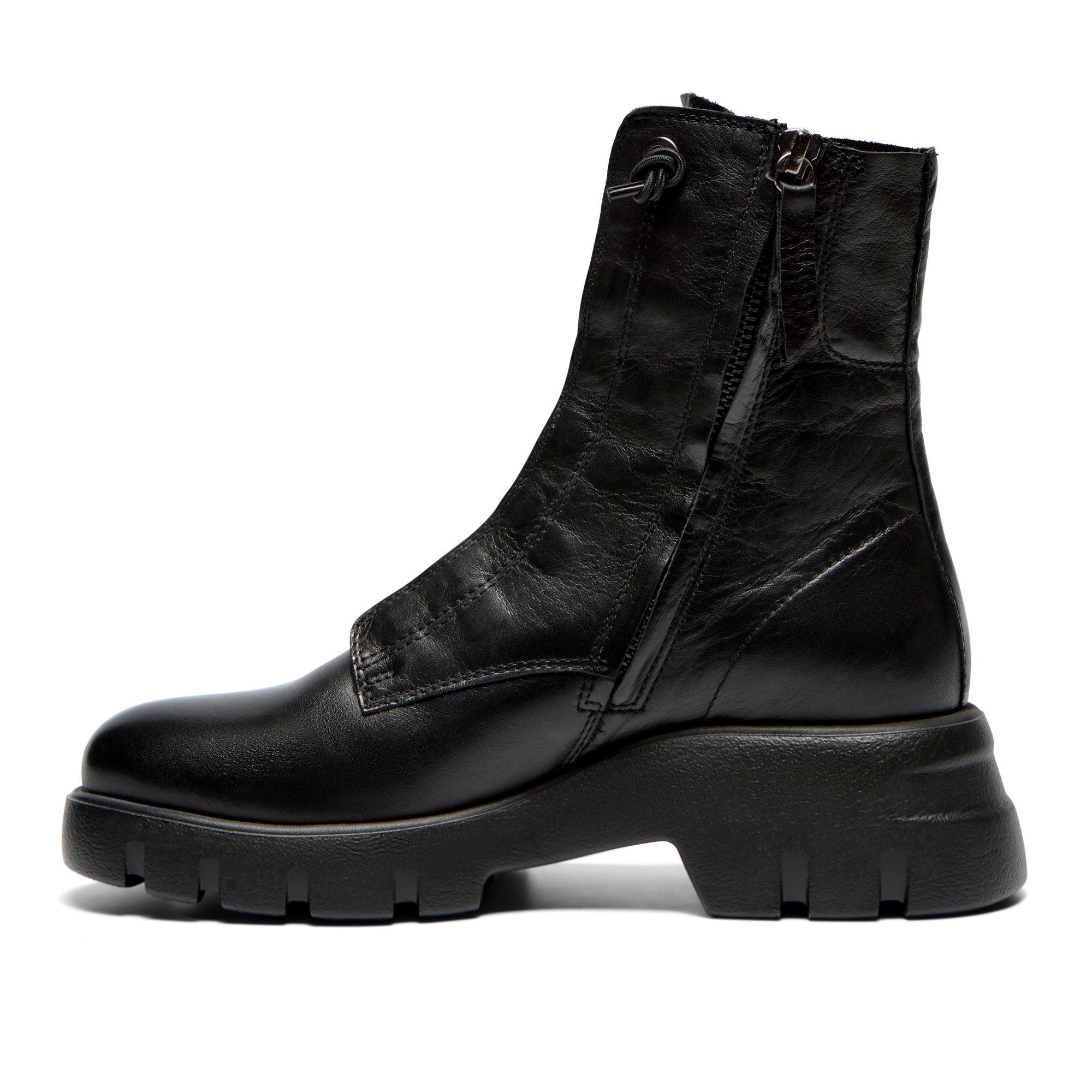 Prevale Black Leather Ankle Boot