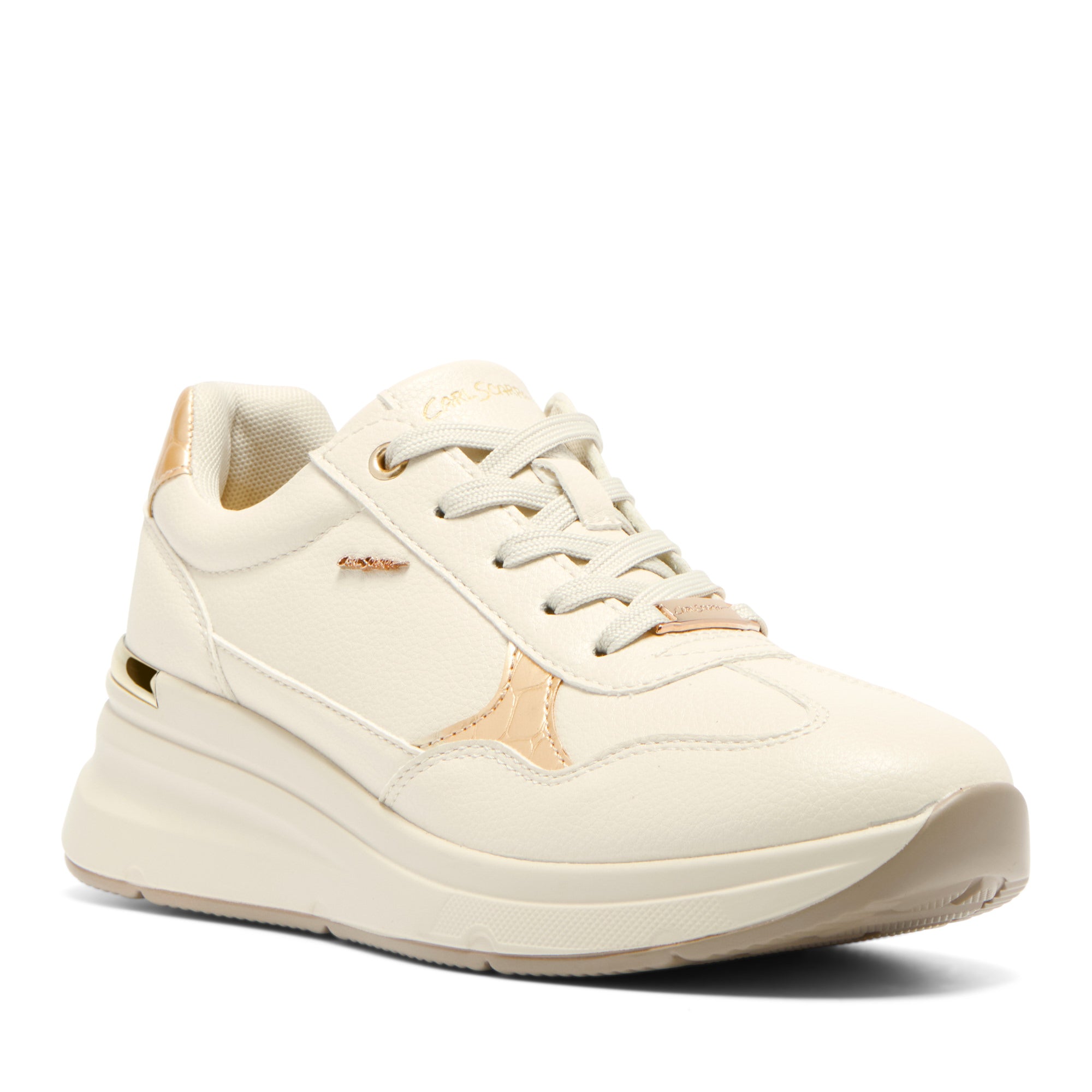Mondiale Beige Leather Trainer