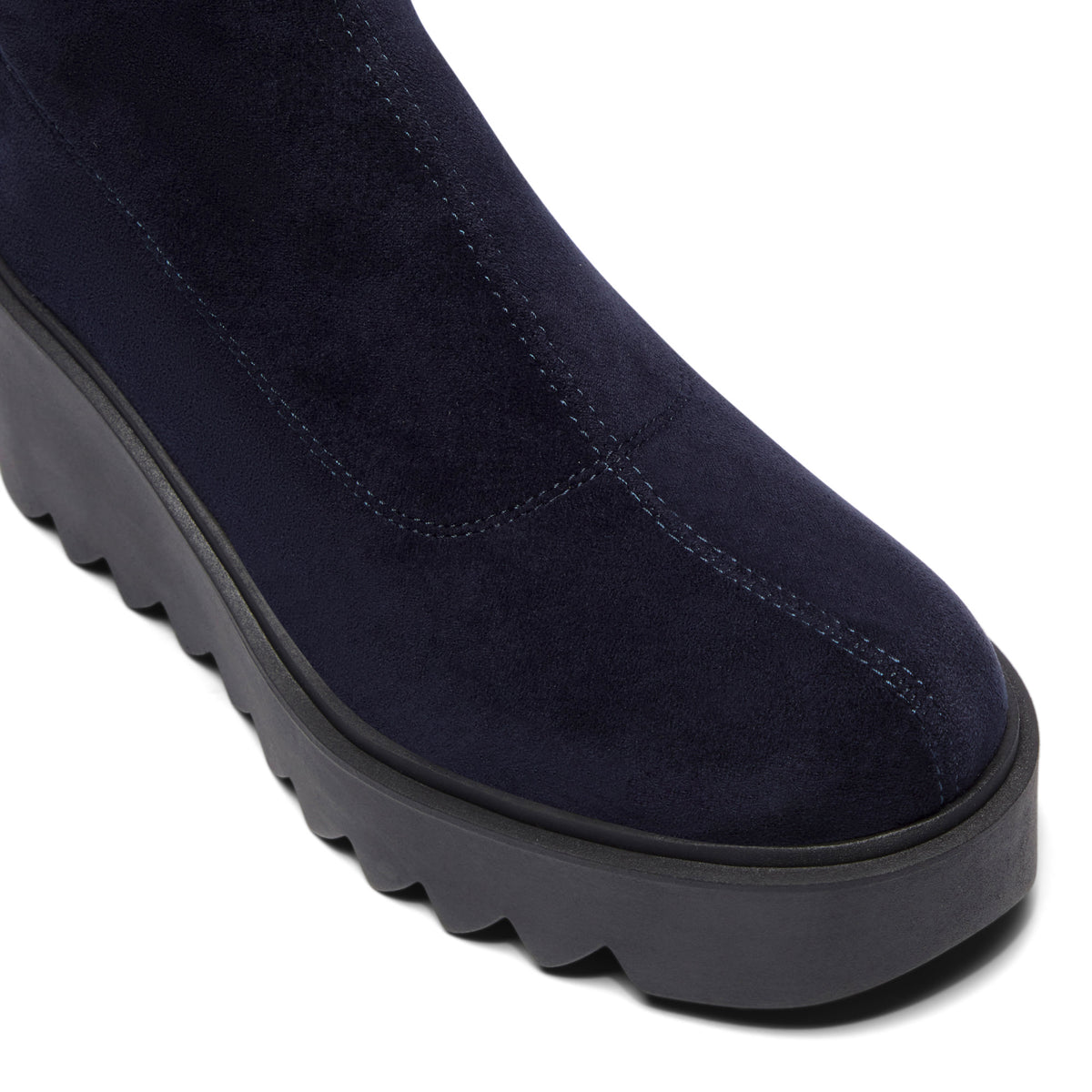 Fontana Navy Faux Suede Ankle Boot