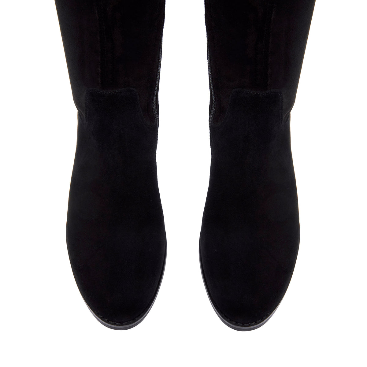 Amelynne Black Suede Knee High Boots