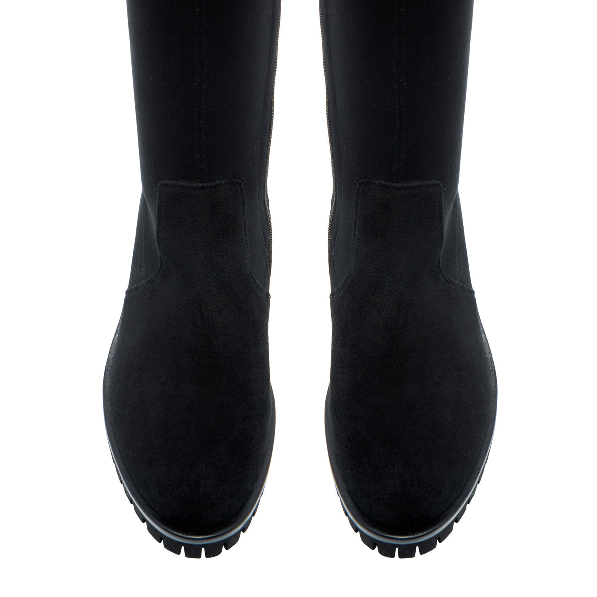 Castelina Black Faux Suede Knee High Boots