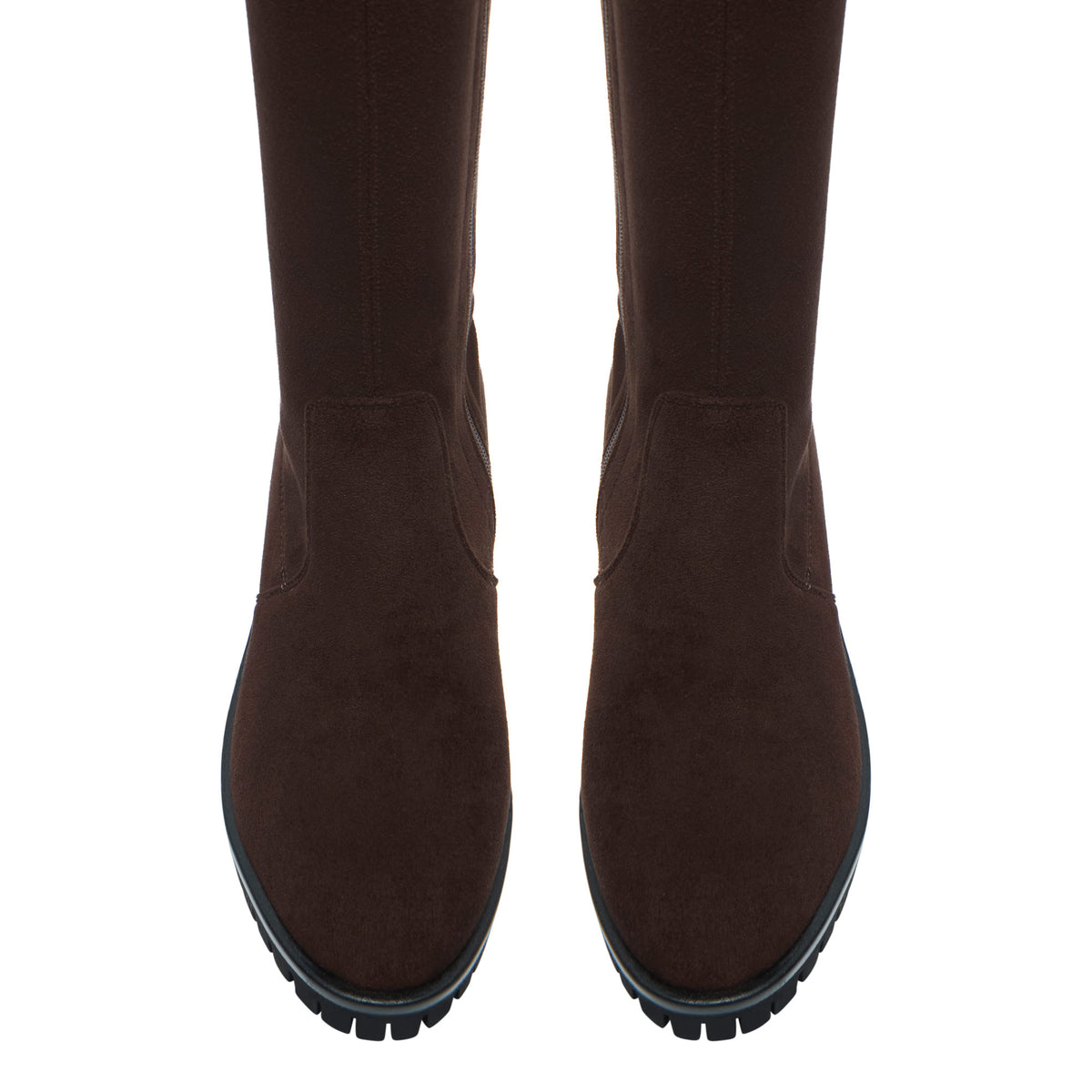 Castelina Brown Faux Suede Knee High Boots